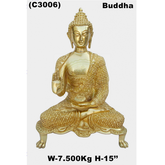 LORD BUDDHA BRASS STATUE 7.5 KG, PRICE RS.9990 ONLY