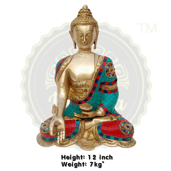 LORD BUDDHA BRASS STATUE  7 KG, PRICE RS. 10374 ONLY