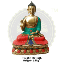 LORD BUDDHA BRASS STATUE 29  KG, PRICE RS.42978  ONLY