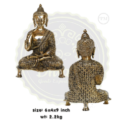 LORD BUDDHA BRASS STATUE  2.2 KG, PRICE RS. 2930.4 ONLY