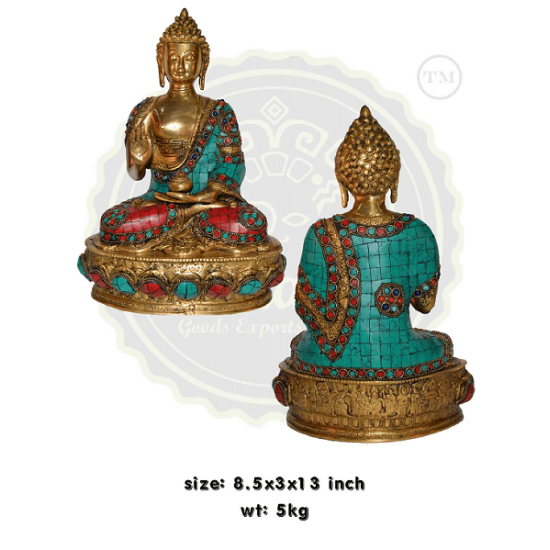 LORD BUDDHA BRASS STATUE  5 KG, PRICE RS.7410 ONLY