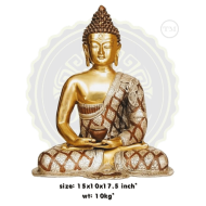 LORD BUDDHA BRASS STATUE  10  KG, PRICE RS.14820 ONLY