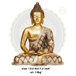 LORD BUDDHA BRASS STATUE  10  KG, PRICE RS.14820 ONLY